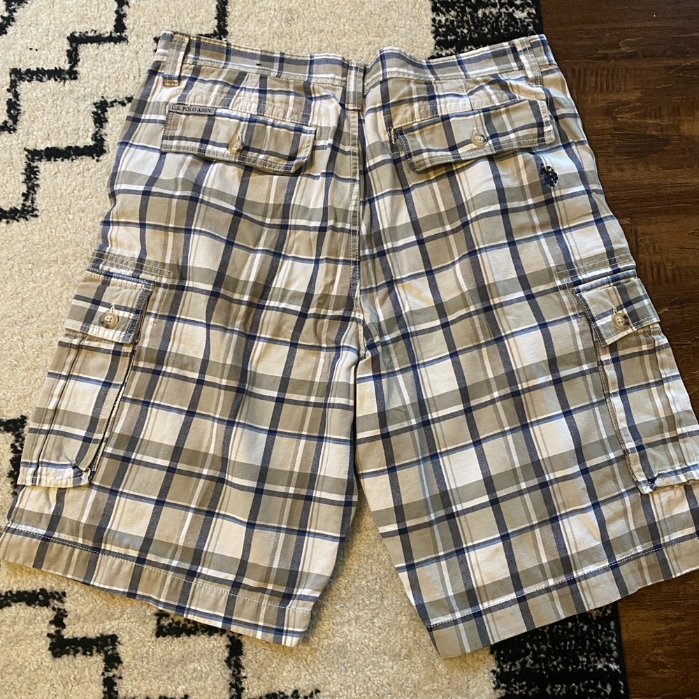 🔥3 for $10🔥 Men’s U.S. Polo Assn. Plaid Cargo Shorts Size 36 - Picture 2 of 3
